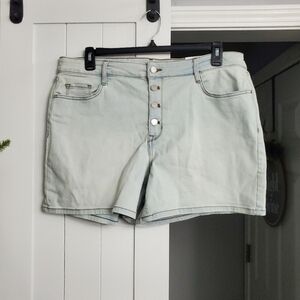 Women's Light Gray Denim Shorts